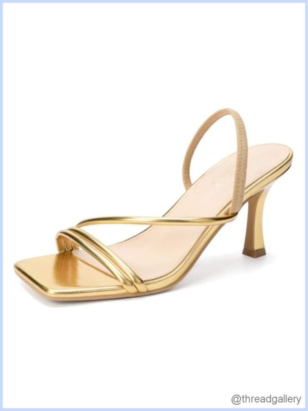 Square Toe Kitten Heel Ankle Strap Sandals Slingback Dressy Wedding Shoes